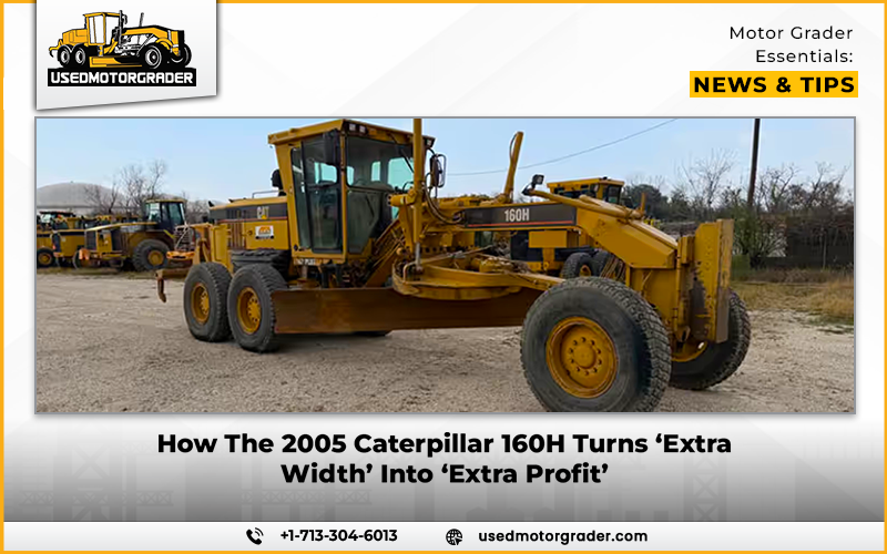 How The 2005 Caterpillar 160H Turns ‘Extra Width’ Into ‘Extra Profit’