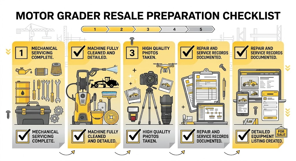 motor grader resale preparation checklist