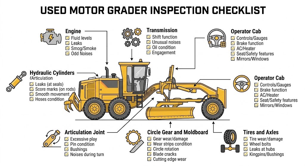 used motor grader inspection checklist