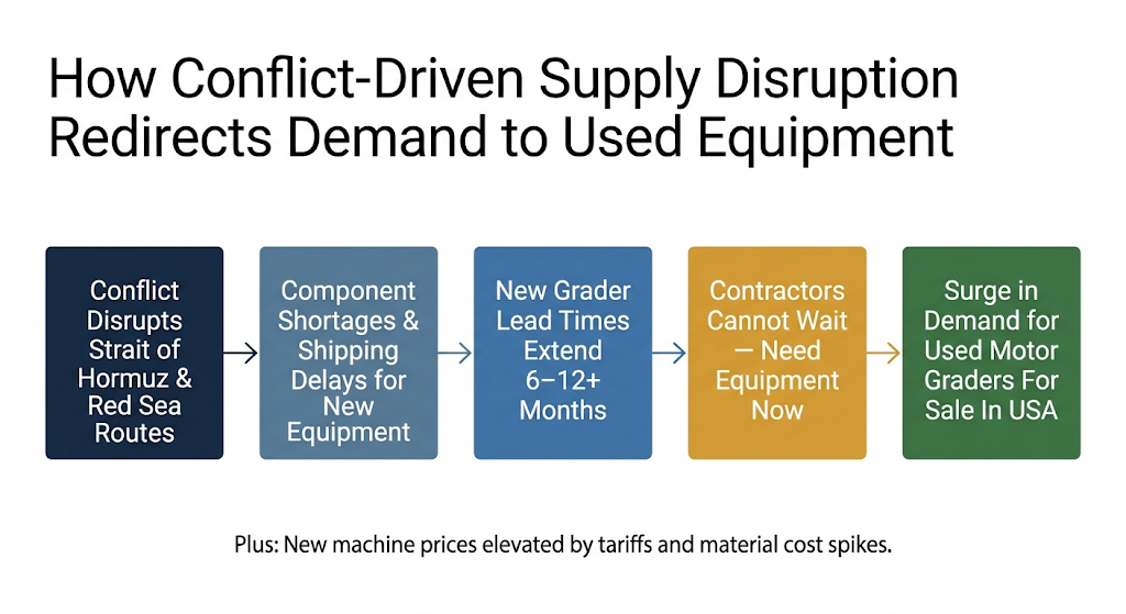 How Conflict-Driven Supply Disruption Redirects Demand to Used Equipment