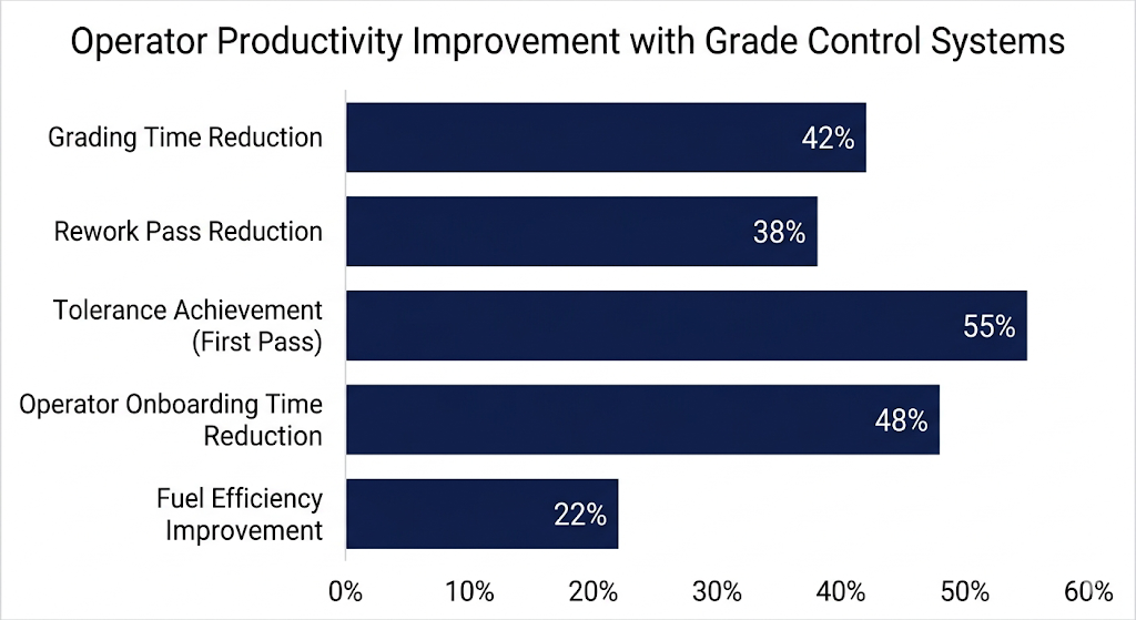 operator productivity improvement with grade control systems