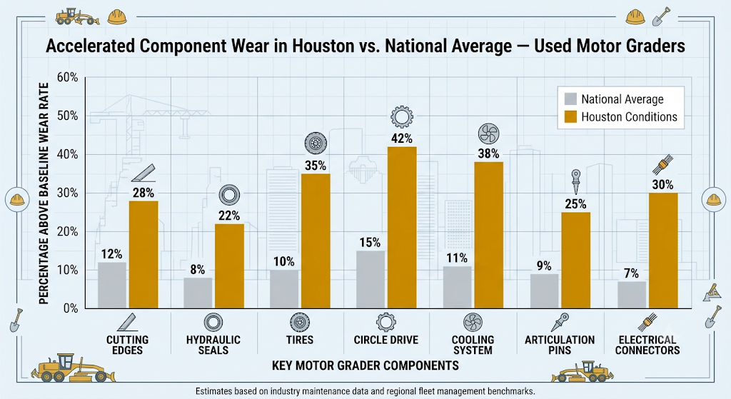 accelerated component wear in houston vs national average