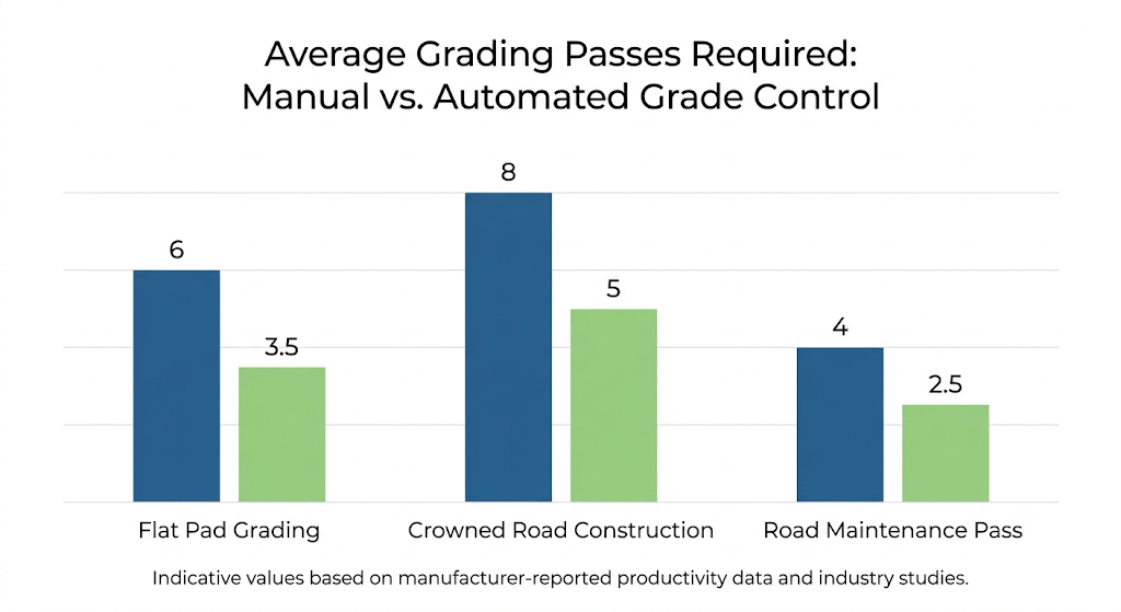 average grading passes required manual vs automated grade control
