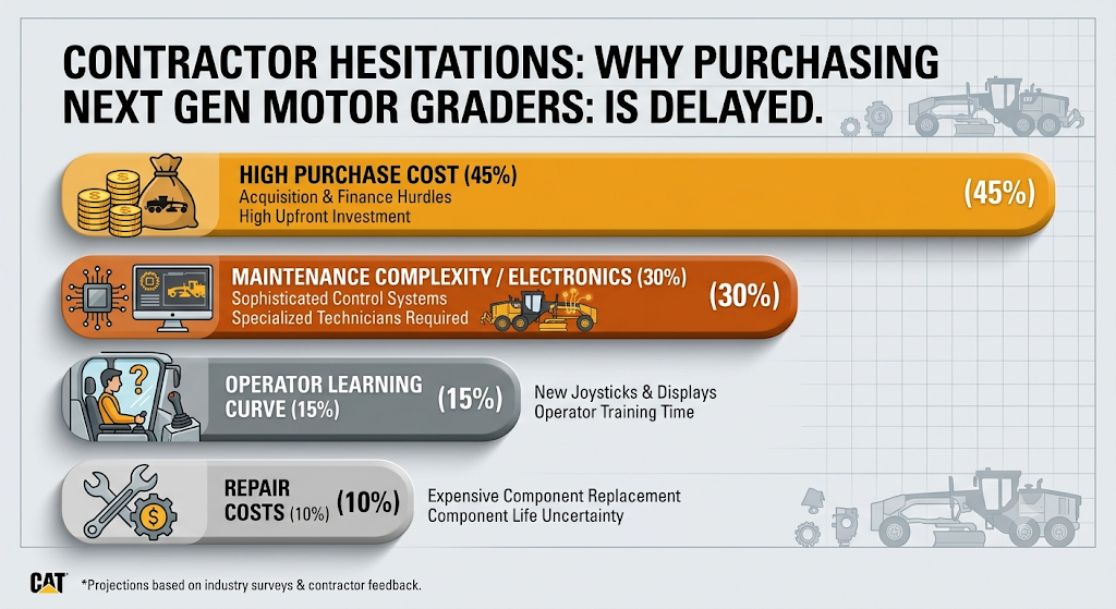 why purchasing next gen motor graders is delayed