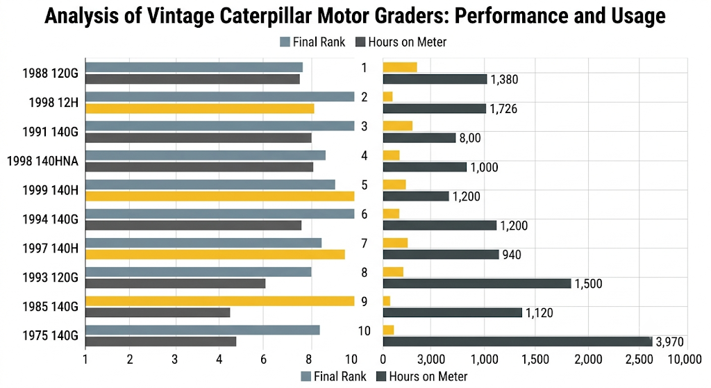 analysis of vintage caterpillar motor graders performance and usage