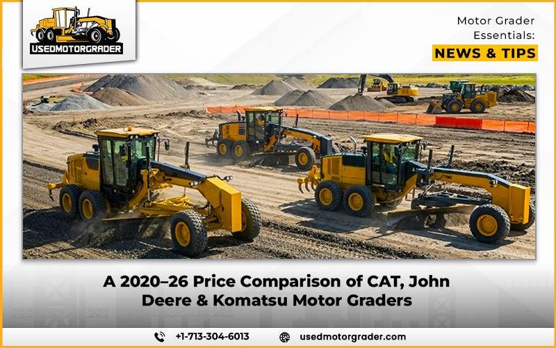 A 2020–26 Price Comparison of CAT, John Deere & Komatsu Motor Graders