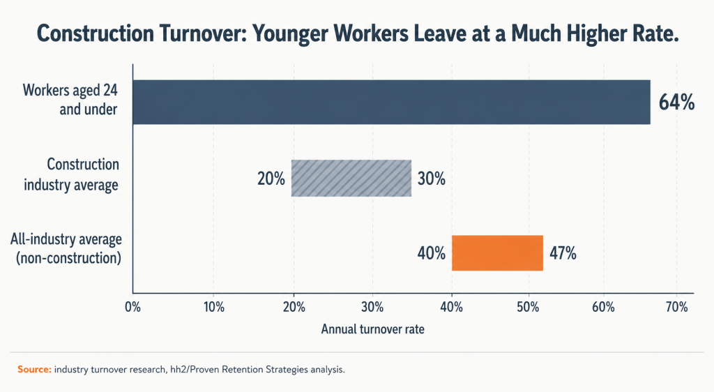 construction turnover younger workers leave at higher rate
